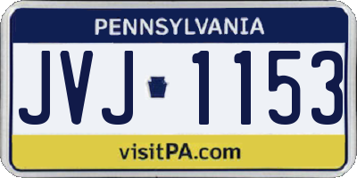 PA license plate JVJ1153