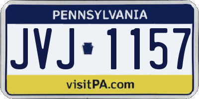 PA license plate JVJ1157