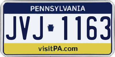 PA license plate JVJ1163