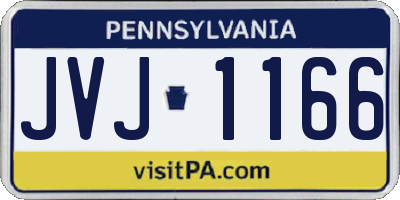 PA license plate JVJ1166