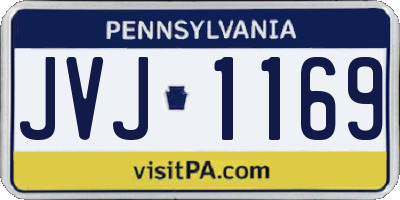PA license plate JVJ1169