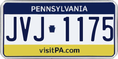 PA license plate JVJ1175