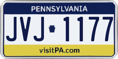 PA license plate JVJ1177