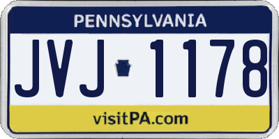 PA license plate JVJ1178