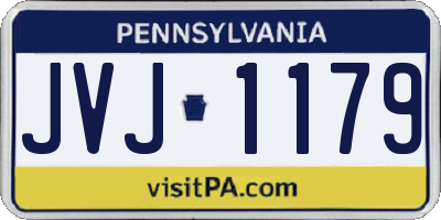 PA license plate JVJ1179