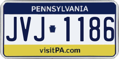 PA license plate JVJ1186