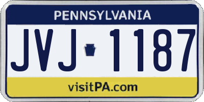 PA license plate JVJ1187