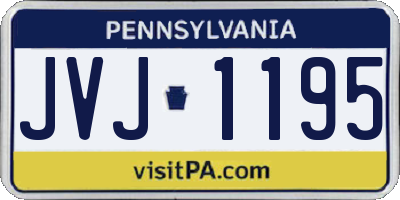 PA license plate JVJ1195