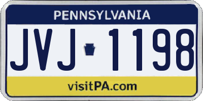PA license plate JVJ1198