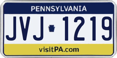 PA license plate JVJ1219