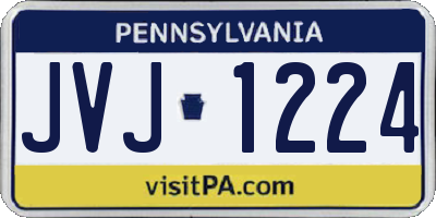 PA license plate JVJ1224