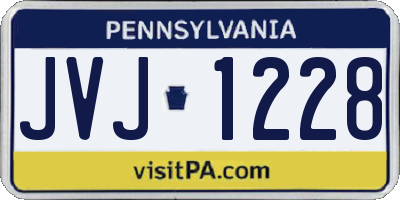 PA license plate JVJ1228