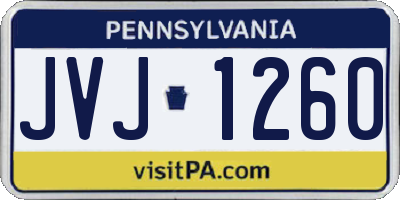 PA license plate JVJ1260