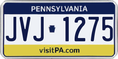 PA license plate JVJ1275