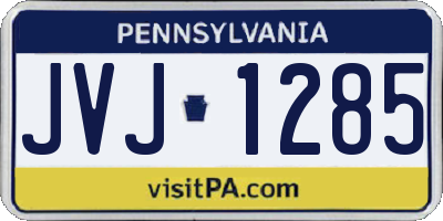 PA license plate JVJ1285