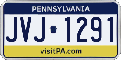 PA license plate JVJ1291