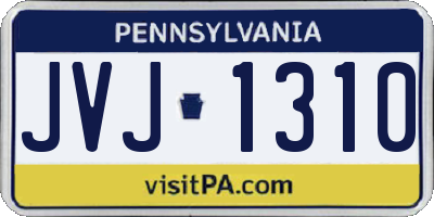PA license plate JVJ1310