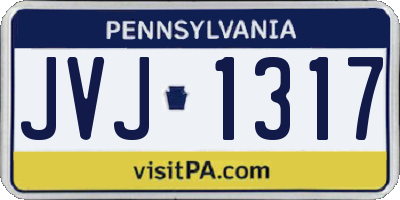 PA license plate JVJ1317
