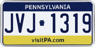 PA license plate JVJ1319