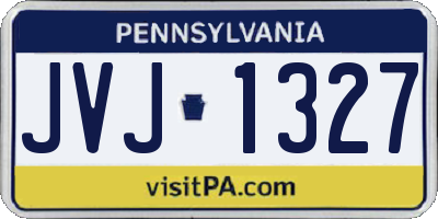 PA license plate JVJ1327