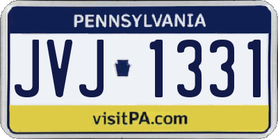 PA license plate JVJ1331