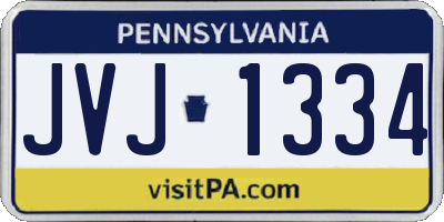 PA license plate JVJ1334