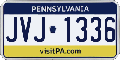 PA license plate JVJ1336