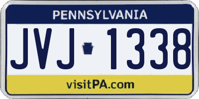 PA license plate JVJ1338
