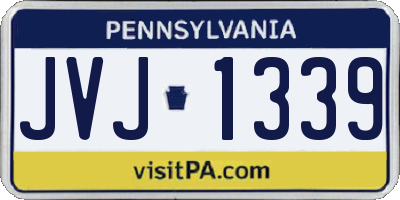 PA license plate JVJ1339
