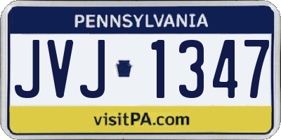 PA license plate JVJ1347