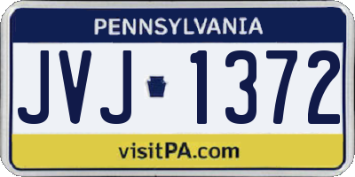 PA license plate JVJ1372