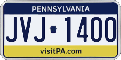 PA license plate JVJ1400