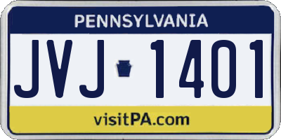 PA license plate JVJ1401