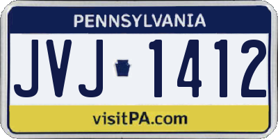 PA license plate JVJ1412