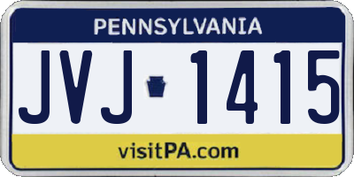 PA license plate JVJ1415