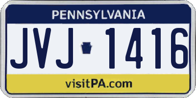 PA license plate JVJ1416