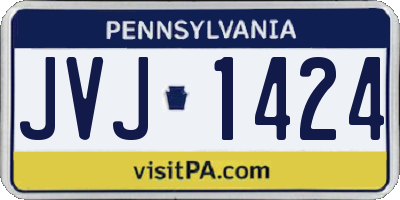 PA license plate JVJ1424