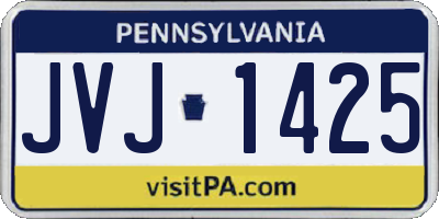 PA license plate JVJ1425