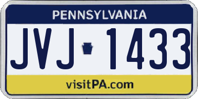 PA license plate JVJ1433