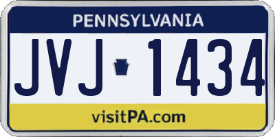 PA license plate JVJ1434