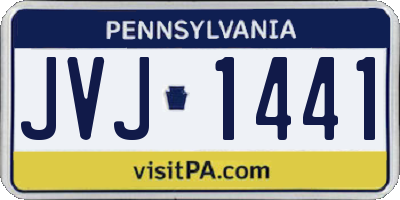 PA license plate JVJ1441