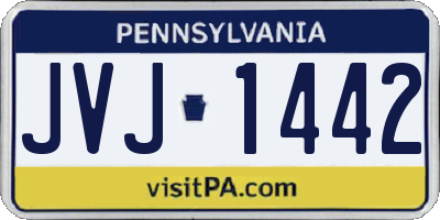 PA license plate JVJ1442