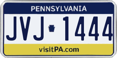 PA license plate JVJ1444