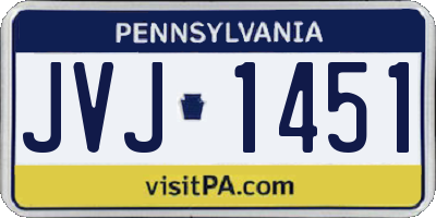 PA license plate JVJ1451