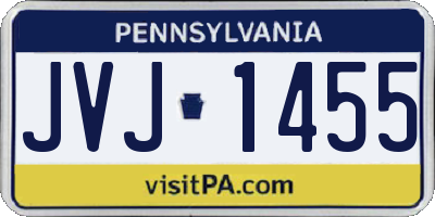 PA license plate JVJ1455
