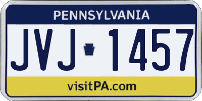 PA license plate JVJ1457