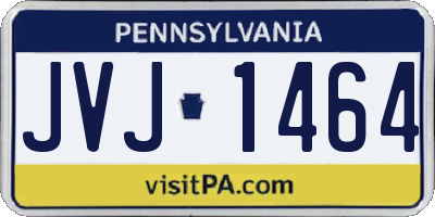 PA license plate JVJ1464
