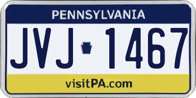 PA license plate JVJ1467