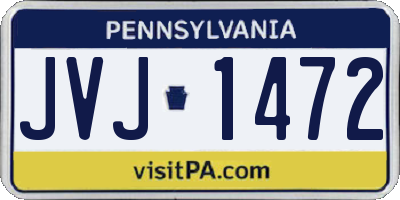 PA license plate JVJ1472