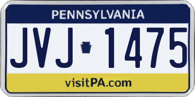 PA license plate JVJ1475